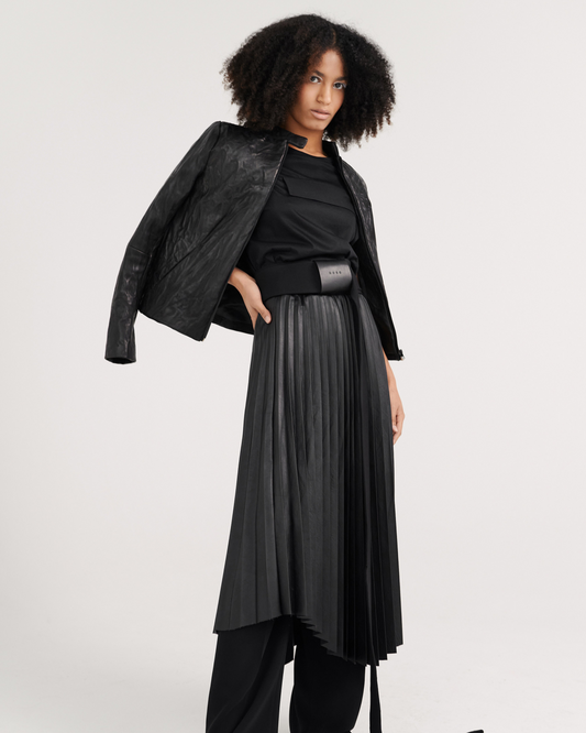 QUON Vegan Leather Skirt